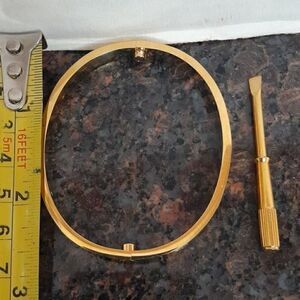 Unisex Faux Gold Bangle Bracelet with Screwdriver...New